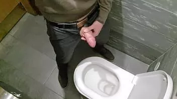 Play Horny at the mall. masturbating in the public restroom.
