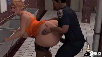 Putar MILF kulit putih rampasan besar bercinta di bar dan di dalam kamar mandi penjara