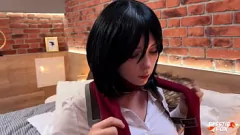 Play Eren Yeager Unleashes Raw Passion: Rough Doggystyle & Double Cumshot on Mikasa's Ass and Pussy